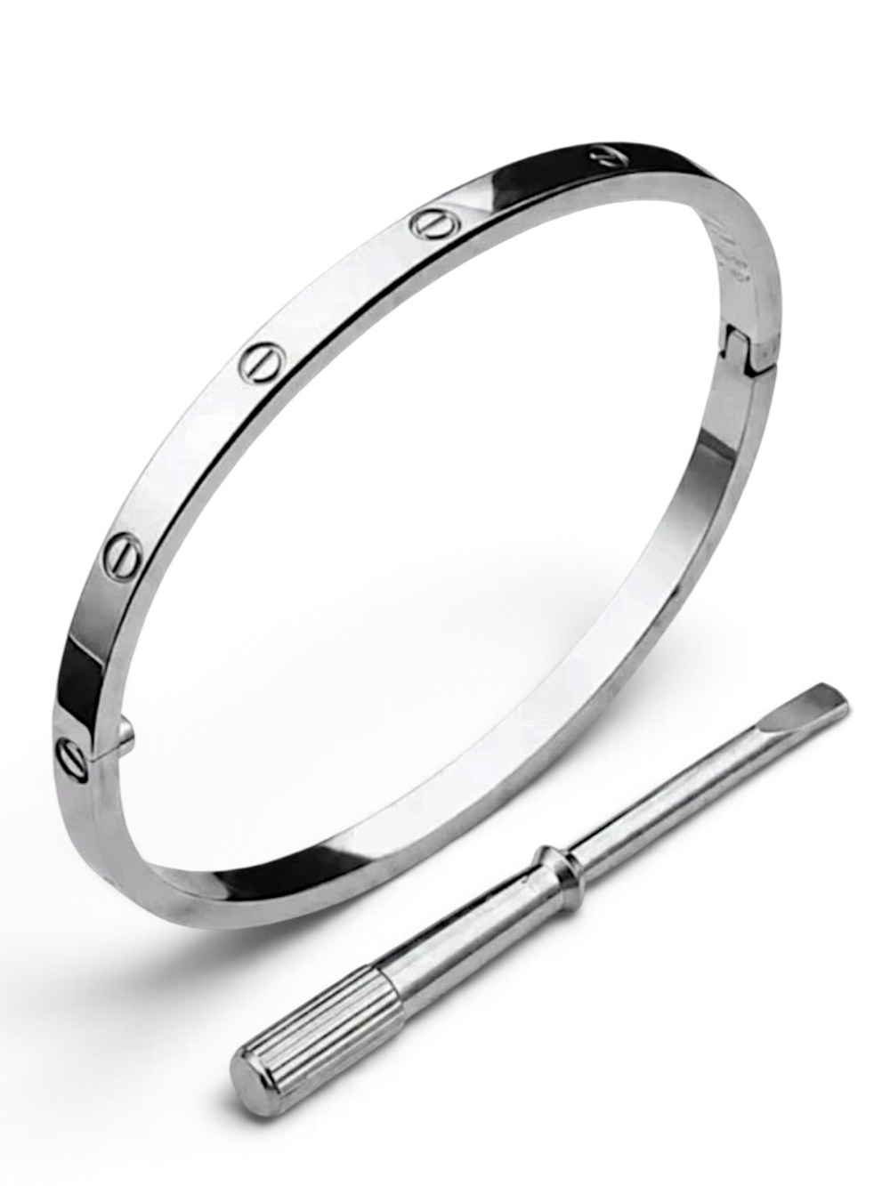 Love Screwdriver Platinum Silver Bangle Bracelet No Stones